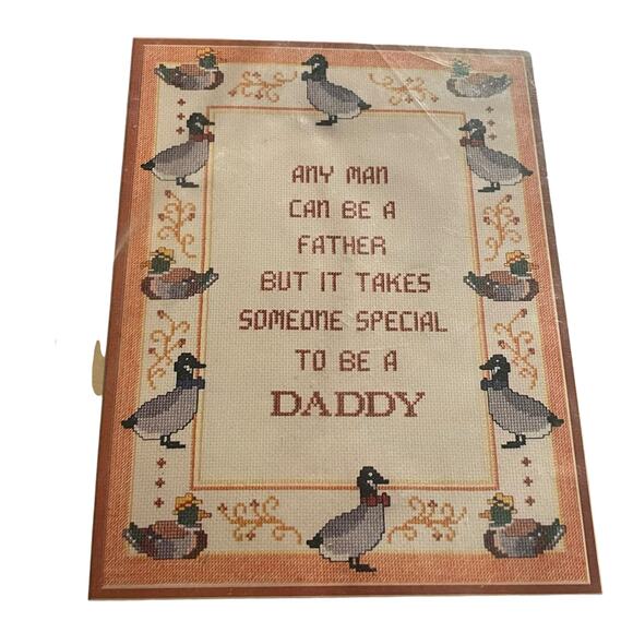 Golden Bee Counted Cross Stitch Kit “Any Man Can be a Father” Complete NEW Open - Picture 3 of 10